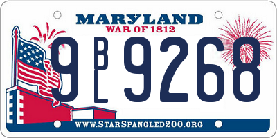 MD license plate 9BL9268