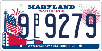 MD license plate 9BL9279