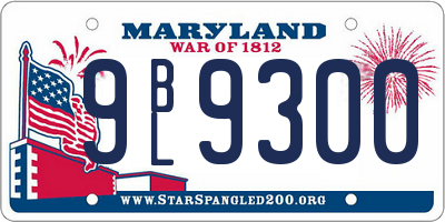 MD license plate 9BL9300