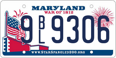 MD license plate 9BL9306