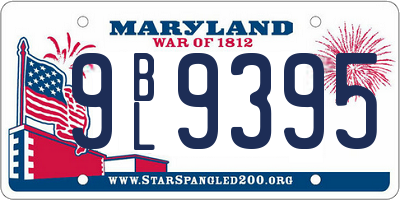 MD license plate 9BL9395