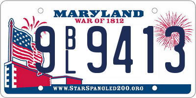 MD license plate 9BL9413