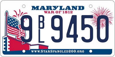 MD license plate 9BL9450