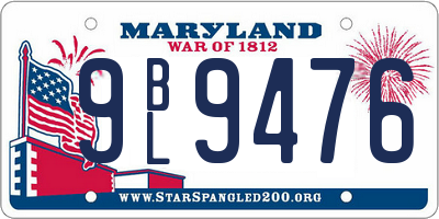 MD license plate 9BL9476