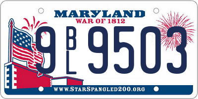 MD license plate 9BL9503
