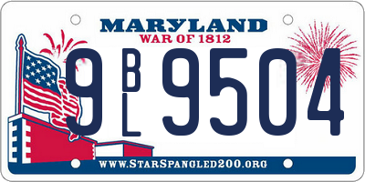 MD license plate 9BL9504