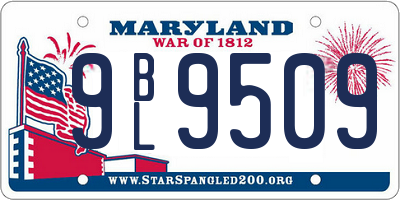 MD license plate 9BL9509