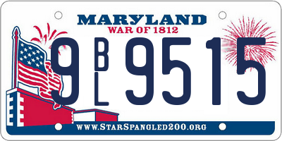 MD license plate 9BL9515