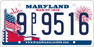 MD license plate 9BL9516