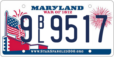 MD license plate 9BL9517