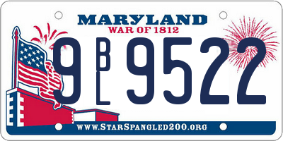 MD license plate 9BL9522