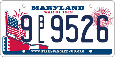 MD license plate 9BL9526