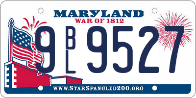 MD license plate 9BL9527