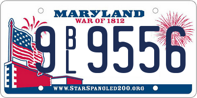 MD license plate 9BL9556
