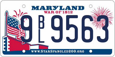 MD license plate 9BL9563