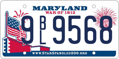 MD license plate 9BL9568