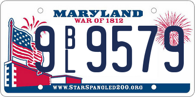 MD license plate 9BL9579