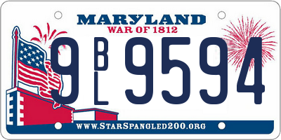 MD license plate 9BL9594