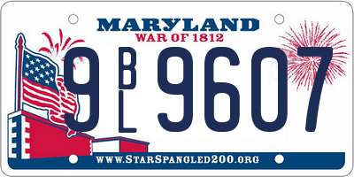 MD license plate 9BL9607