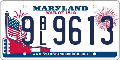 MD license plate 9BL9613