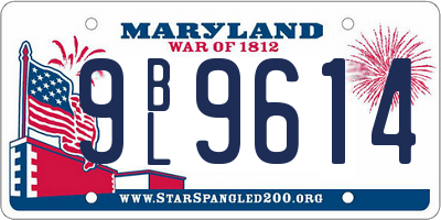 MD license plate 9BL9614