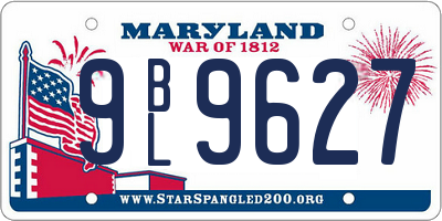MD license plate 9BL9627