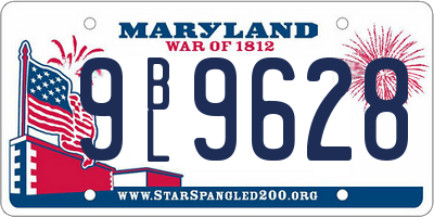 MD license plate 9BL9628