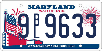 MD license plate 9BL9633