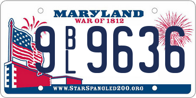 MD license plate 9BL9636