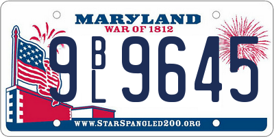 MD license plate 9BL9645