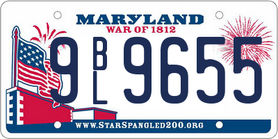 MD license plate 9BL9655