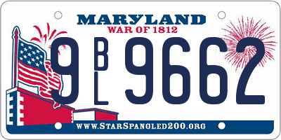 MD license plate 9BL9662