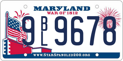 MD license plate 9BL9678