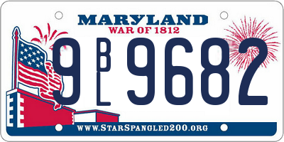 MD license plate 9BL9682