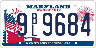 MD license plate 9BL9684