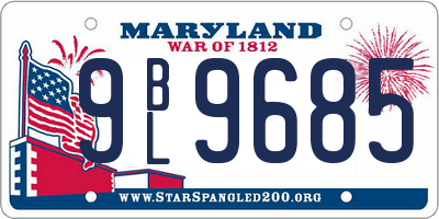 MD license plate 9BL9685
