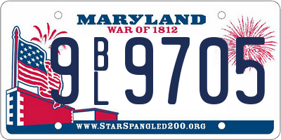 MD license plate 9BL9705