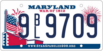 MD license plate 9BL9709