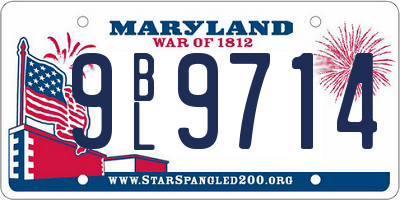 MD license plate 9BL9714