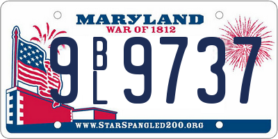 MD license plate 9BL9737