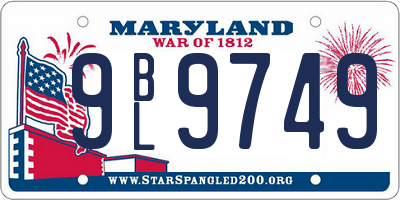 MD license plate 9BL9749
