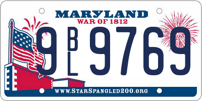 MD license plate 9BL9769