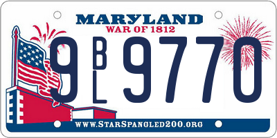 MD license plate 9BL9770