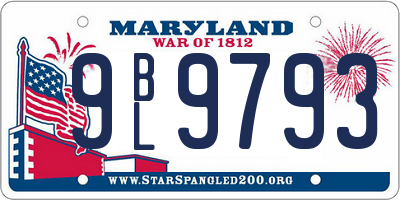 MD license plate 9BL9793