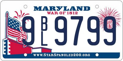 MD license plate 9BL9799