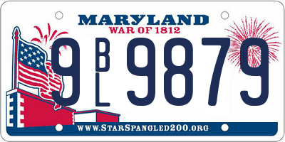 MD license plate 9BL9879