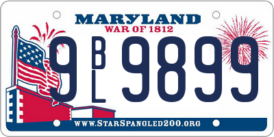MD license plate 9BL9899