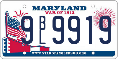 MD license plate 9BL9919
