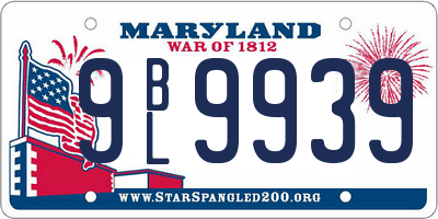 MD license plate 9BL9939