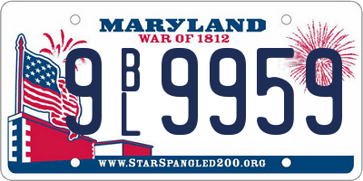 MD license plate 9BL9959